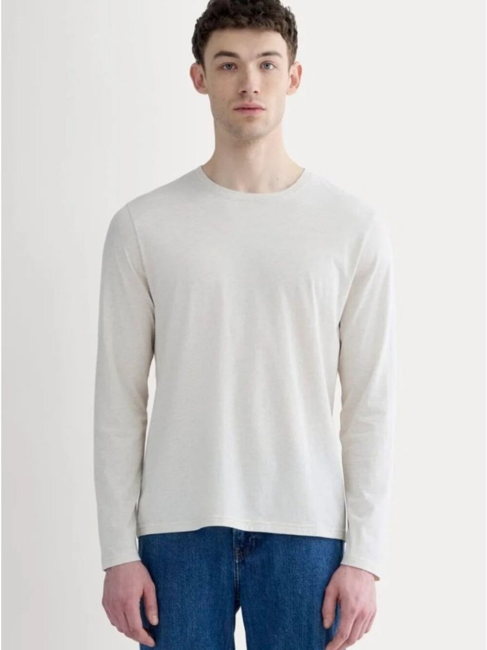 Everlane The Essential Organic Long Sleeve Tee Men's Size Medium in Oat NWT!
